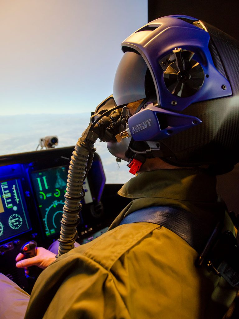 Pilot in Simulator with Mask